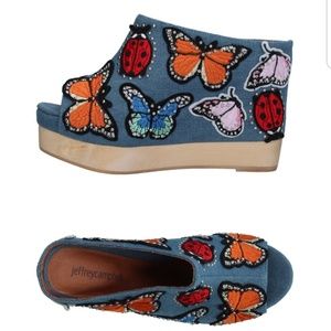 Brand New Jeffrey Campbell Blue Platform Wedges 7